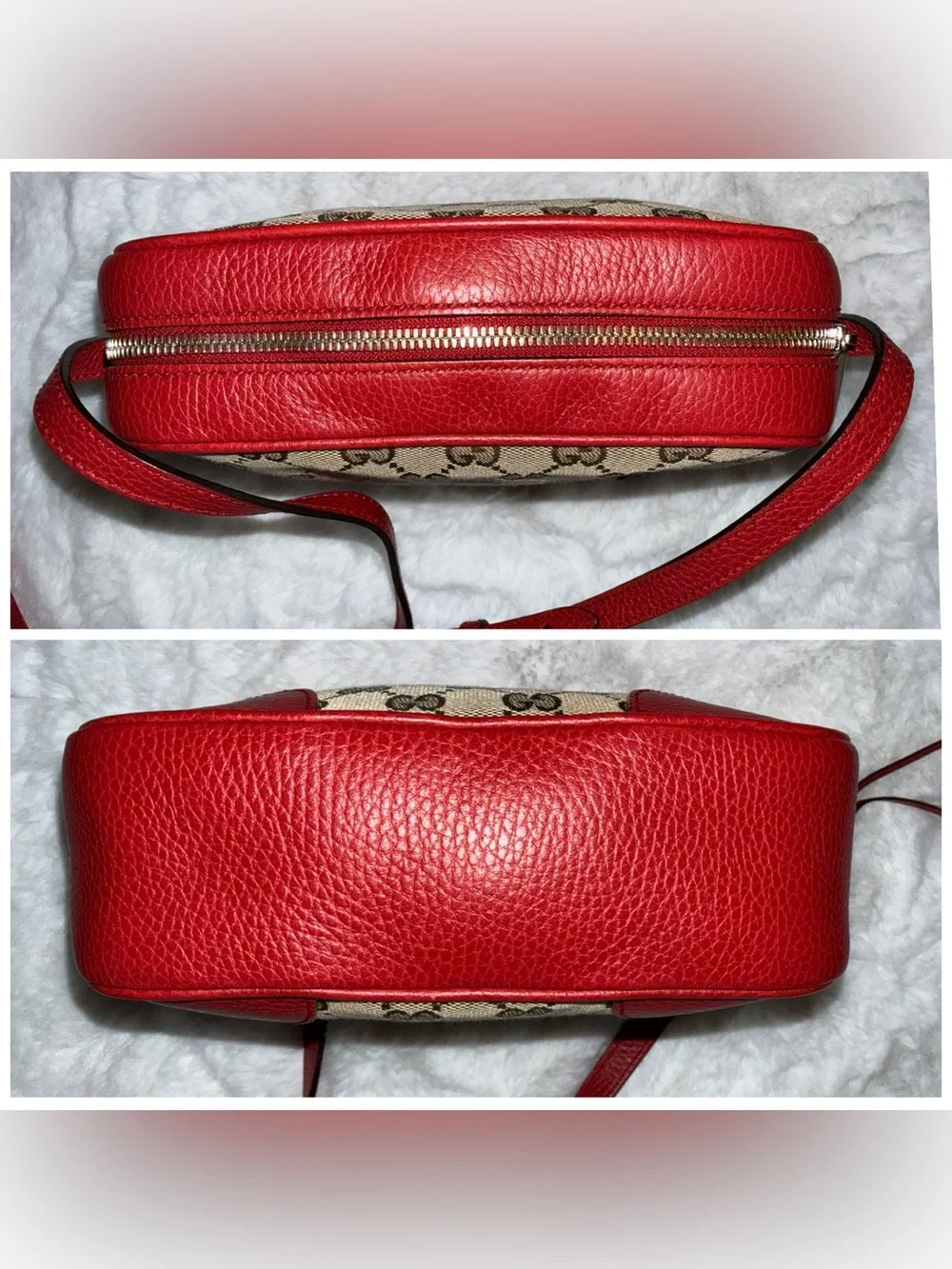 Gucci Mini Bree Crossbody Bag with Red Leather Trim